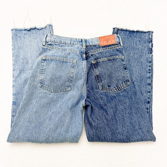 BDG Pax Split Color Denim Jeans Button Fly Raw Hem Size 27 x 30L - Picture 4 of 8